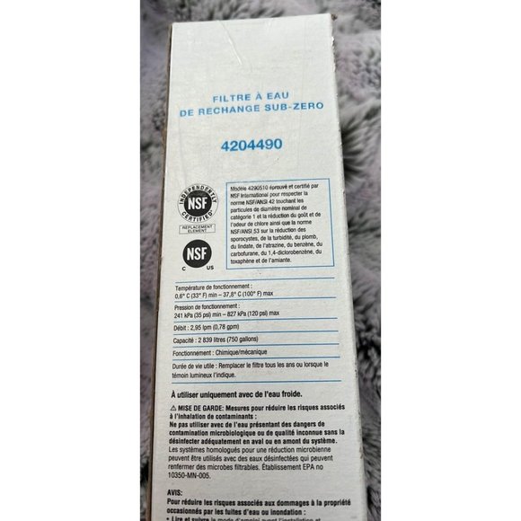 New Open Box Sub Zero Water Filter 4204490 - Picture 2 of 3
